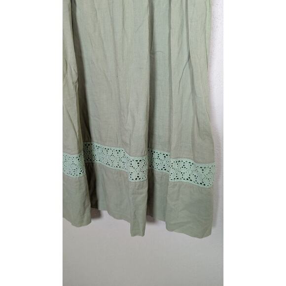 Criss Cross Sage Green & Black Lined Sleeveless Sundress, Size Small - Picture 3 of 11